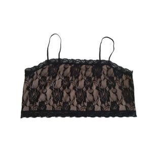 Camiflage by Pure Style Girlfriends Black and Nude Lace Half Cami Women's 3X